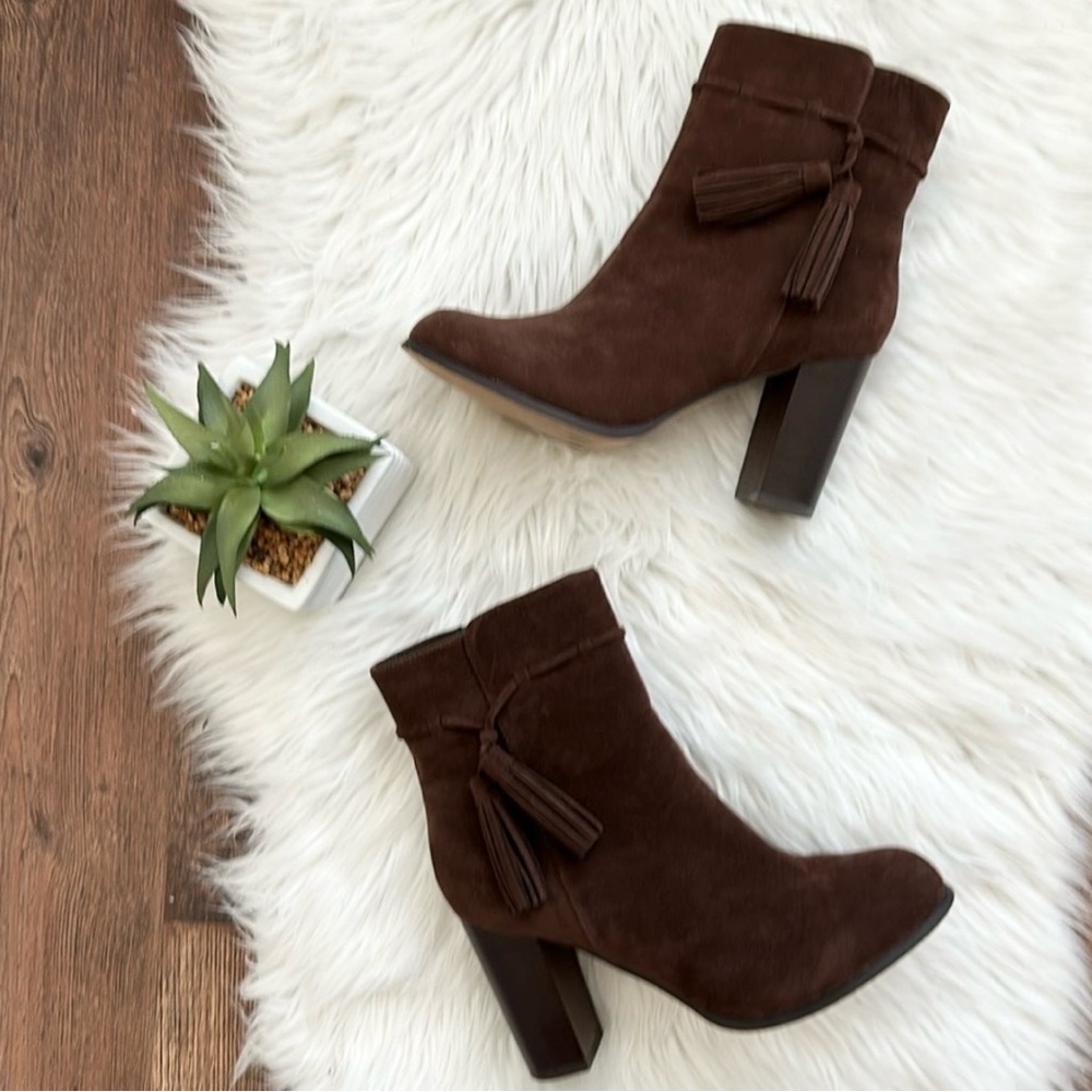 CATO | Tassel Boots | Chocolate Suede | Size 10